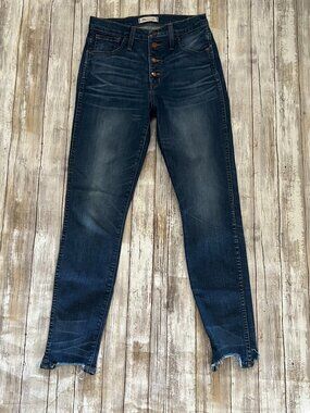 Madewell 10” High Rise Skinny Jeans Frayed Hem 27